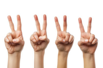 Hand show five finger isolated on white background PNG