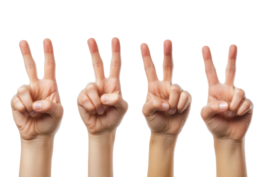 Hand show five finger isolated on white background PNG