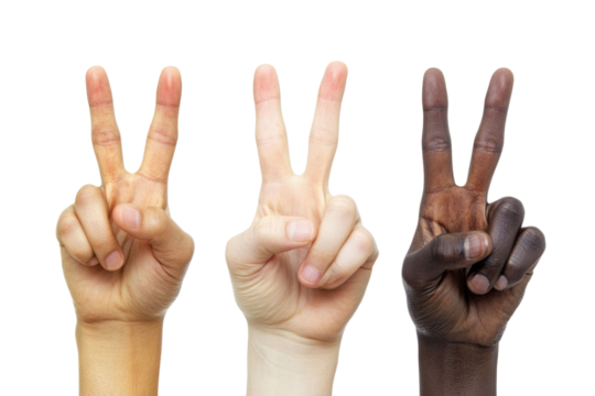 Hand show five finger isolated on white background PNG