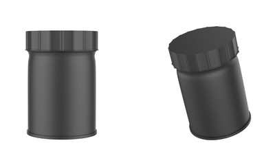 Matte Metallic Insulated Food Jar Mockup Isolated On White Background. 3d illustration	