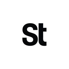 Minimalist ST Monogram Logo Design