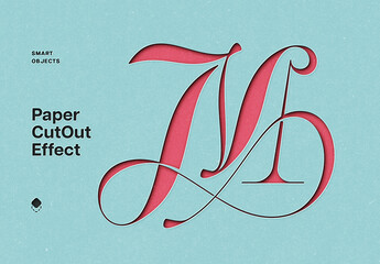 Colored Cut Out Paper Mockup
