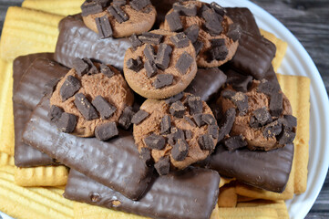 Assorted biscuit cookies for celebration of El Fitr Islamic Feast (The Feast that comes after Ramadan), delicious traditional biscuits, Wheat Arabic biscuits made of flour very popular in Egypt in Eid