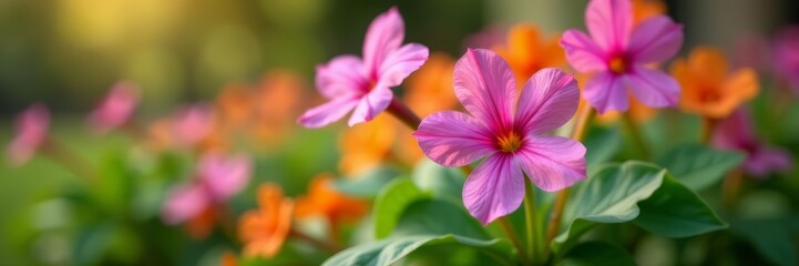 Fototapeta premium Vibrant lungwort flowers blooming in spring garden closeup, lungwort, garden, nature