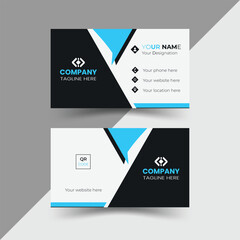 Modern, creative, and simple double-sided landscape orientation clean vector corporate business card template with stylish colour for business and personal use illustration design
