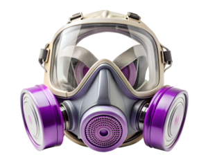 man in gas mask isolated