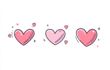 Cute, stylized hearts