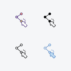 Click icons set in different style vector stock illustration