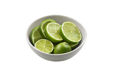 Fresh Lime Slices in White Bowl  Zesty Citrus Fruit
