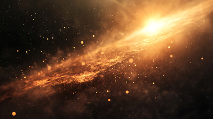 Fototapeta premium Galaxy star space bright glowing dust particle cosmic light universe orange nebula