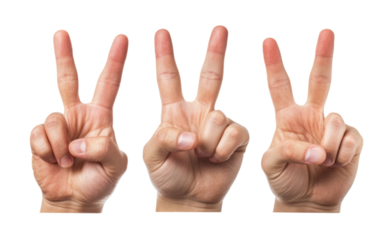 Hand show five finger isolated on white background PNG