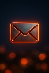 Fototapeta premium Bright Glowing Envelope Symbol With a Dark Background Showcasing Digital Communication