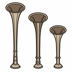 Classical Wooden Flute Vector Clipart