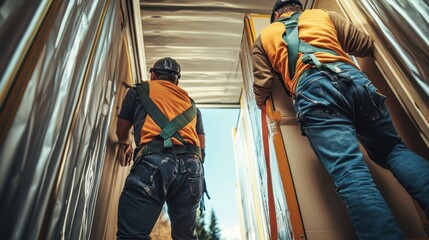 Construction workers on an interior building site