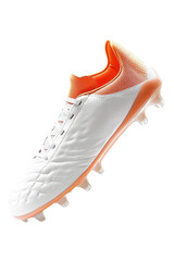 Isolated Orange and White Football Boot
