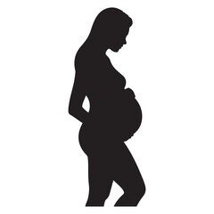 No pregnant icon symbol Vector Black silhouettes. with white background