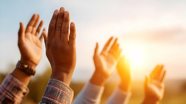 hands in unity with light shining from above