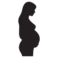 No pregnant icon symbol Vector Black silhouettes. with white background