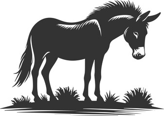 Mule animal silhouette vector