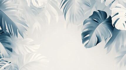 Monochromatic tropical foliage arrangement, inviting minimalist backdrop
