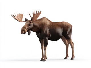 3D Rendered Moose against white background