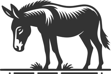Mule animal silhouette vector