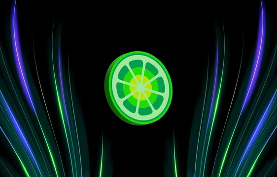 limewire-lmwr virtual currency images on digital background. 3d illustration
