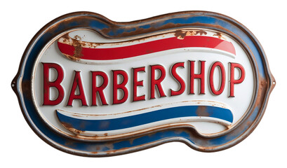 Retro barbershop metal sign