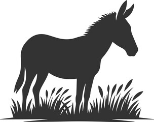 Mule animal silhouette vector