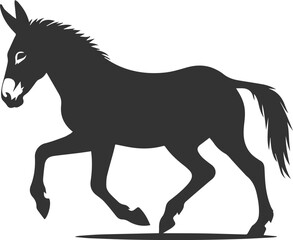 Mule animal silhouette vector