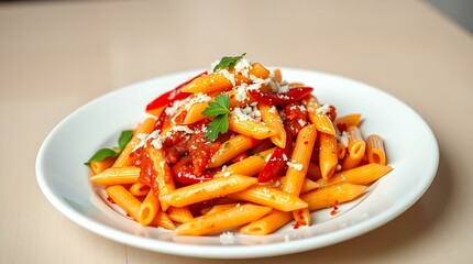Arrabbiata Penne Pasta with Red Chili Flakes