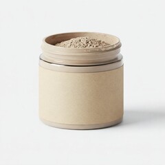 Facial Mask Powder Recycled Container Clean Skincare Blank Label White isolated background