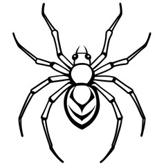 Elegant One-Line Black Widow Spider Illustration