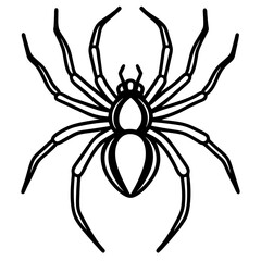 Elegant One-Line Black Widow Spider Illustration