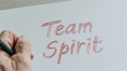 Handwriting words team spirit