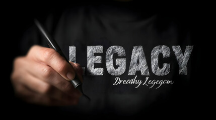 on glass board with keywords like growth, legacy, dream