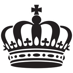 Crown vector icon. Vector Black silhouettes. with white background