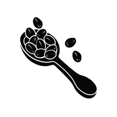 Coffee Beans Wooden Spoon vector illustration