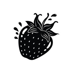 Strawberry Splashing Juice vector illustration