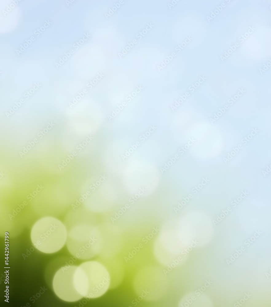 Leinwandbilder dreamy blurred background with soft light, abstract bokeh circles and gentle gradient. calming green