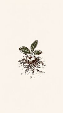 plant drawing on cream background clip art preview