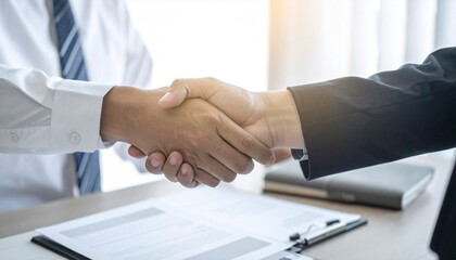 Businessman handshake for teamwork of business merger and acquisition,successful negotiate,