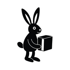 Easter Rabbit Postal Bag vector illustration