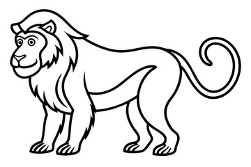Mandrill Stylized Linework
