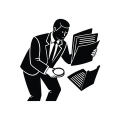 Searching Business File Icon vector illustration