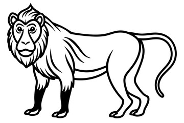Obraz premium Mandrill Stylized Linework