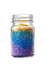 Isolated Glitter Layers in Glass Jar