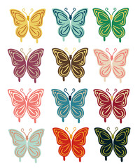 Naklejka premium colorful butterflies decoration