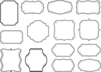 Set of 6 Empty Vintage Labels - Antique-Style Frames for Packaging, Branding & Apothecary Designs