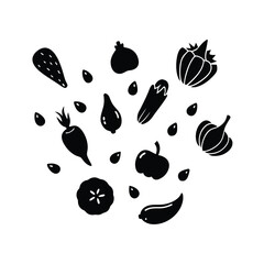 Vegetables Falling Concept vector illustration